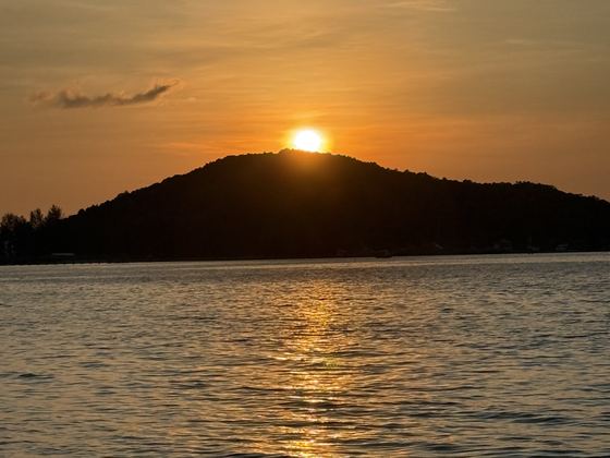 Sunset over the west coast of Koh Samui at Taling Ngam